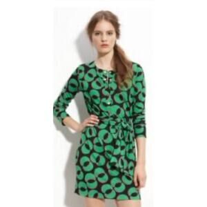 Diane von Furstenberg Emsley Dress Women's Size 6 Mod Retro Mad Men Mini Belted